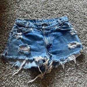 Levis Vintage Distressed Denim Shorts